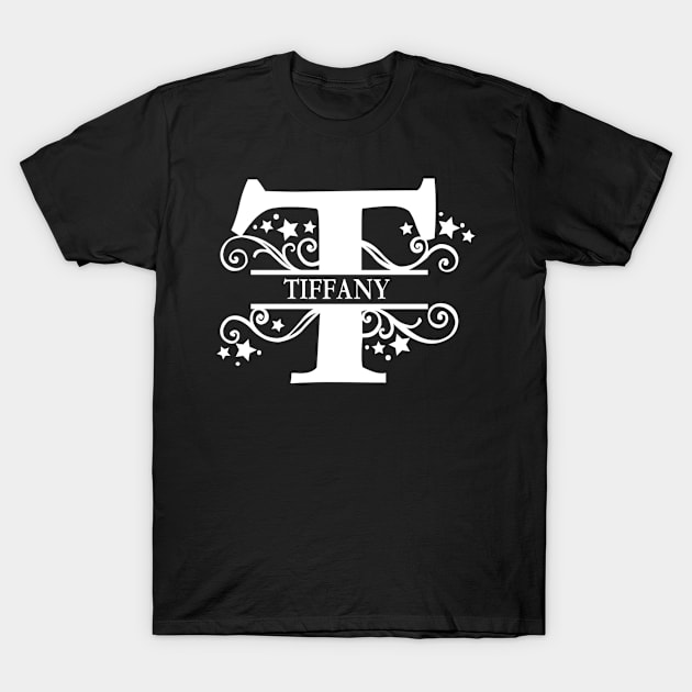 Tiffany Monogram Initial Letter T T-Shirt by Mel's Designs